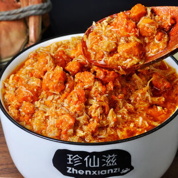 蟹黄酱100g秃黄油拌饭即食蟹膏瓶装纯原味蟹黄油蟹粉蟹黄蟹肉100g尝鲜