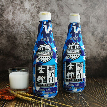 海南风味生榨椰汁椰奶果肉酒席婚宴果味饮料 椰汁2瓶装