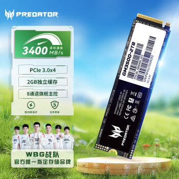 곞ӶߣPREDATOR2TB SSD̬Ӳ M.2ӿ(NVMeЭ) GM3500ϵУNVMe PCIe3.03400MB/s  AIԴ洢