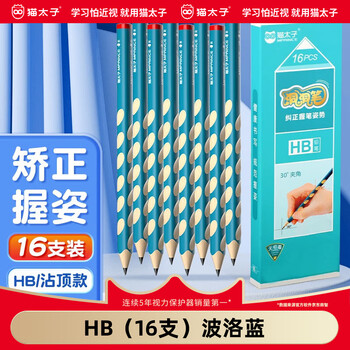 限移动端、京东百亿补贴：MAOTAIZI 猫太子 正姿洞洞笔hb 16支数码类商品-全利兔-实时优惠快报