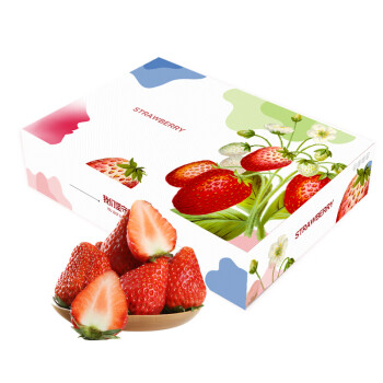 丹东红颜 奶油草莓 约重750g/24-36颗 时令 新鲜水果 新旧包装随机发货