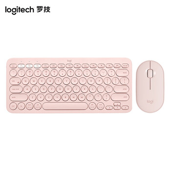 罗技（Logitech）Pebble鹅卵石无线鼠标 K380无线蓝牙键盘 无线办公键鼠套装（粉）