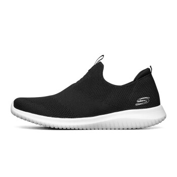 斯凯奇（Skechers）新款女鞋透气网布运动鞋时尚一脚套休闲鞋12837 黑色/白色 35