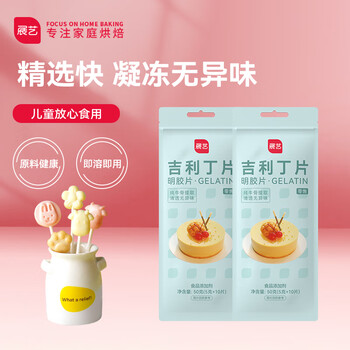 展艺烘焙原料 吉利丁片 布丁儿童零食糖果奶酪棒100g 20片装