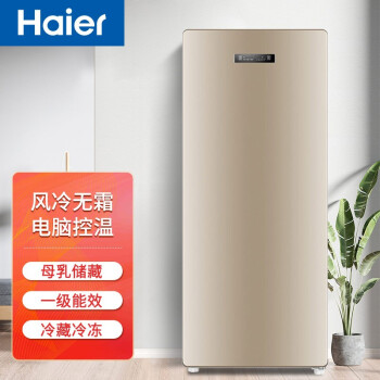 海尔（Haier）冰柜138升一级能效家用节能小型侧开门抽屉立式冷柜母乳冰柜小冷冻柜  开发票