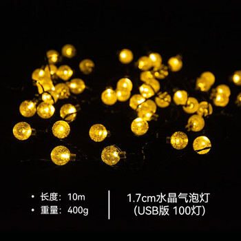 BLACKDEER 黑鹿 LED闪灯串灯户外装饰灯串灯串节日布置氛围灯 1.7cm水晶气泡串串灯10m USB版运动户外类商品-全利兔-实时优惠快报