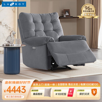 Lazboy 乐至宝 GN.A623 布艺单人沙发 电动款 灰家具家装类商品-全利兔-实时优惠快报