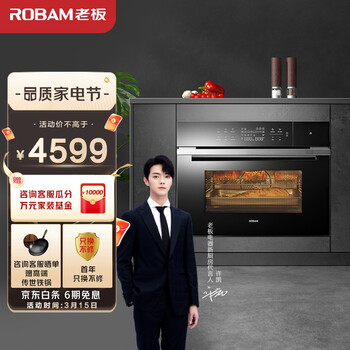 老板（Robam）蒸烤箱一体机嵌入式 智能家用烘焙多功能蒸箱烤箱二合一 48L大容量 直喷式双蒸C973A