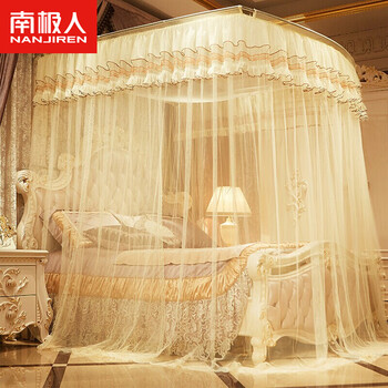 南极人 羽纱 三开门宫廷蚊帐 黄色 1.5m床家具家装类商品-全利兔-实时优惠快报