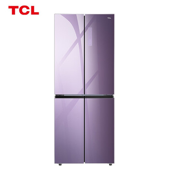 TCL 405升 一体双变频风冷无霜十字对开门电冰箱 AAT养鲜 电脑控温 彩晶玻璃面板（罗兰紫）405T6-U