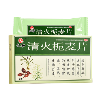 仁和 清火栀麦片 0.31g*24片 1盒