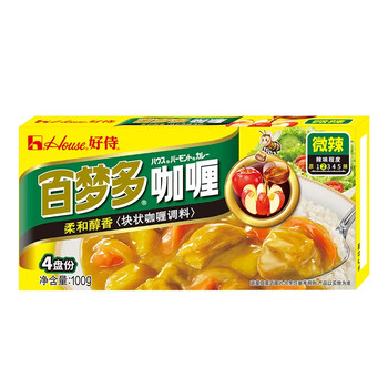 House 好侍 百梦多咖喱微辣味100g全利兔-实时优惠快报