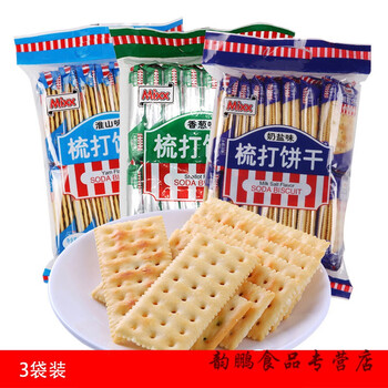 mixx苏打饼干350g袋散装香葱奶盐咸味梳打薄脆饼干早餐零食炼奶600g