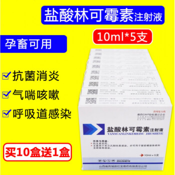 盐酸林可霉素兽用注射液兽药猪药牛羊犬用链球菌乳腺炎气喘呼吸道10盒