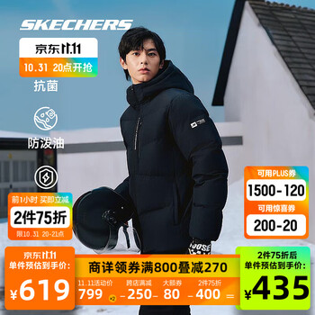31日20点、PLUS会员：SKECHERS 斯凯奇 男子短款羽绒服 P423M127运动户外类商品-全利兔-实时优惠快报