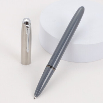 金豪（Jinhao） 钢笔56经典复古墨囊可替换男女中小学生三年级儿童专用书写练字书法成人商务包尖 56钢笔（复古灰色1支） 0.5mm+10支蓝色墨囊