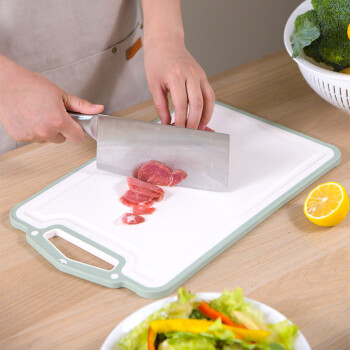 禧天龙砧板菜板（抗菌系列）家用双面防滑厨房切菜板案板加厚双面可用 抗菌-云雾绿30*19*0.7cm