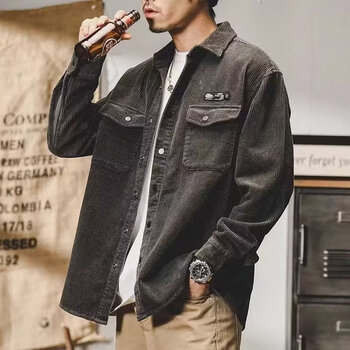 JIKADI 纪卡迪 oversize灯芯绒休闲衬衫服饰鞋包类商品-全利兔-实时优惠快报