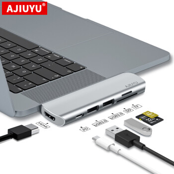 AJIUYU USB-CչƻʼǱType-cתMacBookProHDMIͶӰ ֱʽType-cչתHDMI+USB3.0 MacBook Pro 13/14/15/16Ӣ