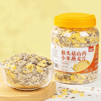 君臣乐猴头菇山药小米燕麦片无蔗糖免煮营养麦片 一桶1kg食品类商品-全利兔-实时优惠快报