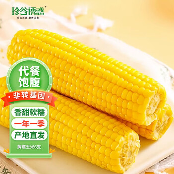 有券的上：珍谷诱惑 东北黄糯玉米棒 6支食品类商品-全利兔-实时优惠快报