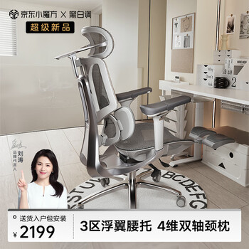 HBADA 黑白调 E3结构大师 人体工学椅 Pr0云白脚托款家具家装类商品-全利兔-实时优惠快报