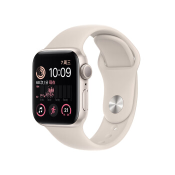 Apple Watch SE 2022款智能手表GPS款40毫米星光色铝金属表壳星光色运动型表带MNJP3CH/A【快充套装】
