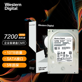 西部数据(Western Digital) 10TB 企业级硬盘  HC330 SATA6Gb/s 7200转256M (WUS721010ALE6L4)