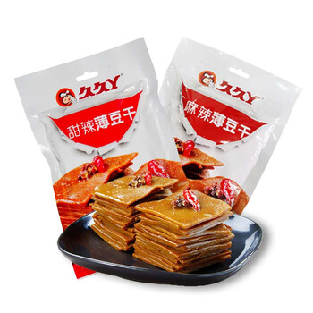 京东直播价：久久丫 甜辣薄豆干 190g+麻辣 160g全利兔-实时优惠快报