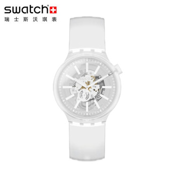 斯沃琪（Swatch）瑞士手表 BB果冻潮流简约透明石英男女复刻款腕表 SO27E106