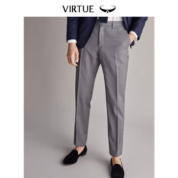Virtue富绅男装商务休闲男士正装西裤修身直筒防皱西装裤 浅灰色YKF10121005-8 86