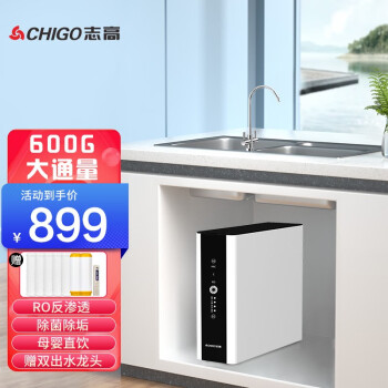 志高（CHIGO） 净水器家用600G厨房全屋直饮前置过滤净水机RO反渗透纯水机 600G双出水（自行安装）