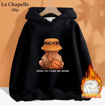 La Chapelle City 拉夏贝尔 女士加绒连帽卫衣服饰鞋包类商品-全利兔-实时优惠快报