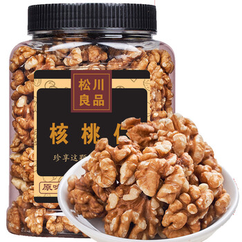 松川良品 新疆核桃仁 每日坚果炒货休闲零食品铺子 300g 罐装 原味食品类商品-全利兔-实时优惠快报