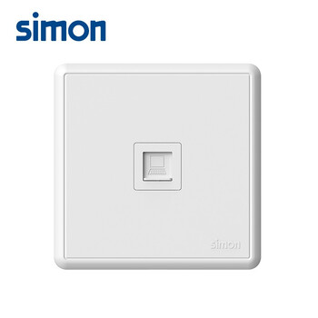 西蒙(SIMON) 开关插座面板 C50系列86型网线插座 电工电料 超五类一位电脑网络插座 象牙白色 265218
