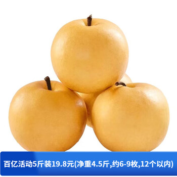 百亿补贴：立始 秋月梨礼盒5斤装(净重4.5斤,约6-9个)食品类商品-全利兔-实时优惠快报