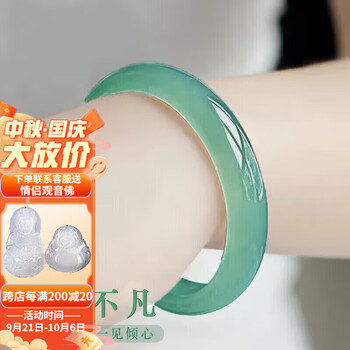 玉有情 玉手镯女A货冰种玉髓湖水绿色手镯子送老婆女友生日礼物 58-59适合100-110斤服饰鞋包类商品-全利兔-实时优惠快报