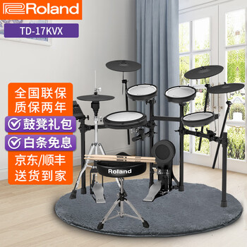 Roland罗兰电子鼓TD11k TD07kv TD17kvx 专业演奏架子鼓电鼓成人 【五鼓四镲 网面鼓盘】TD17kvx+全套配件礼包