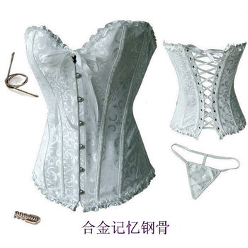 塑身美体衣婚纱宫廷束身衣娘束身衣拉链无肩带收腹美体束腰紧身胸内衣