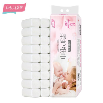 百丽（BaiLi）卷纸 母婴系列 6层柔厚24卷卫生纸巾家用耐用装 母婴适用 1提12卷