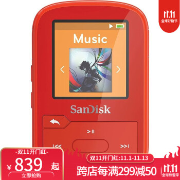 SanDisk MP3Clip Sport Plus ˶ FM ɫ 16GB