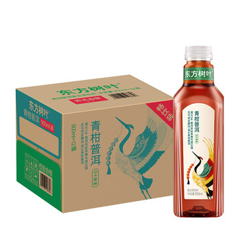 农夫山泉 东方树叶青柑普洱茶复合茶饮料 无糖饮料 900ml*12瓶 整箱全利兔-实时优惠快报