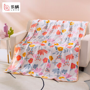 LOVO 乐蜗家纺 VQ620繁花漫漫 法兰绒毛毯 150*200cm家具家装类商品-全利兔-实时优惠快报