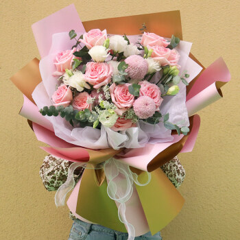 鲜花速递同城混搭玫瑰向日葵毕业花束上海北京杭州广州生日送花店11朵