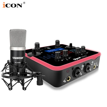 iCON 艾肯Upod live外置声卡套装手机电脑台式通用直播主播专业录音喊麦套餐设备 Upod Live+得胜K500