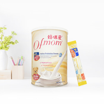 Ofmom 妈咪爱 婴童幼儿新生儿可用益生菌株儿童益生元 宝宝益生菌(30支）全利兔-实时优惠快报