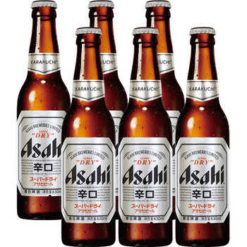 海荟码头日本朝日asahi啤酒超爽dry啤酒玻璃瓶装630ml6瓶