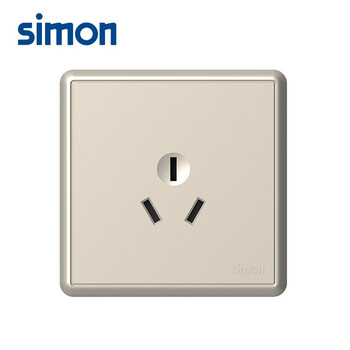 西蒙(simon)开关插座面板C50系列86型阻燃墙面热水器插座 电工电料 16A三孔空调插座 香槟金 261681-44