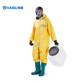 海固（HAIGU）HG-1WP 连体防护服轻型防化服耐酸碱防粉尘工作服化工喷漆 黄色 L