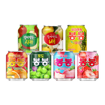 韩国原装进口海太饮料238ml7罐7味组合葡萄汁橙草莓桃梨菠萝苹果汁大